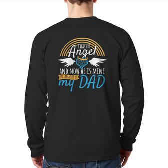 I Was His Angel Now He Is Mine Family Back Print Long Sleeve T-shirt | Mazezy