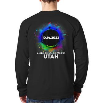 Annular Solar Eclipse 2023 October 14 Utah Back Print Long Sleeve T-shirt - Monsterry AU
