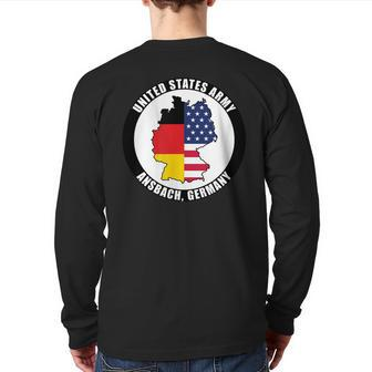 Ansbach Germany United States Army Military Veteran Back Print Long Sleeve T-shirt | Mazezy DE