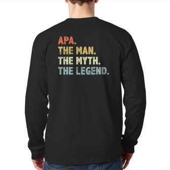 Apa The Man Myth Legend Father’S Day For Papa Grandpa Back Print Long Sleeve T-shirt | Mazezy