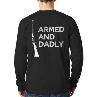 Armed And Dadly Shotgun Back Print Long Sleeve T-shirt | Mazezy