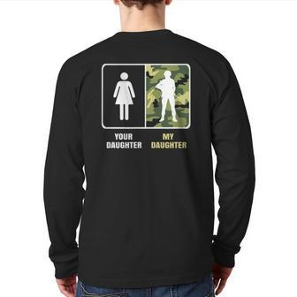 Army Daughter Proud Parents Military Pride Back Print Long Sleeve T-shirt | Mazezy