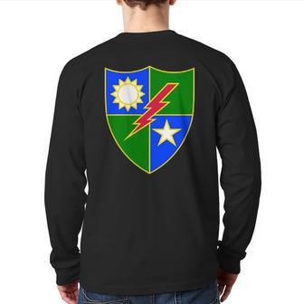 Army Rangers 75Th Regiment Patch Military Veteran Back Print Long Sleeve T-shirt | Mazezy