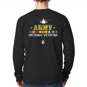 Army Vietnam Veteran Vietnam War Vet Back Print Long Sleeve T-shirt | Mazezy