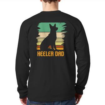 Australian Cattle Dog Heeler Dad Back Print Long Sleeve T-shirt | Mazezy