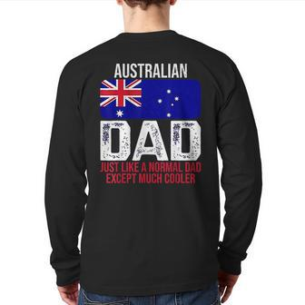Australian Dad Australia Flag Back Print Long Sleeve T-shirt | Mazezy