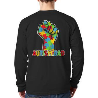 Autism Awareness Dad Father Acceptance Men Support Love Back Print Long Sleeve T-shirt | Mazezy