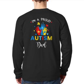Autism Awareness S I'm A Proud Autism Dad Back Print Long Sleeve T-shirt | Mazezy