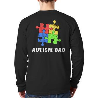 Autism Dad T Educate Love Support Back Print Long Sleeve T-shirt | Mazezy AU