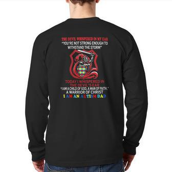 Autism Im An Dad A Warrior Of Christ Puzzle Back Print Long Sleeve T-shirt | Mazezy
