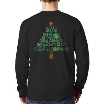 Auto Mechanic Car Engineer Holiday Christmas Tree Racing Fan Back Print Long Sleeve T-shirt - Monsterry UK