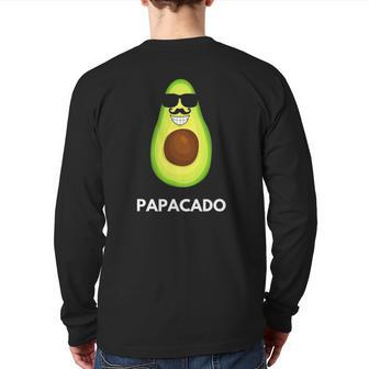 Avocado Papacado Dad & Father Back Print Long Sleeve T-shirt | Mazezy