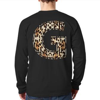 Awesome Letter G Initial Name Leopard Cheetah Print Back Print Long Sleeve T-shirt - Monsterry CA