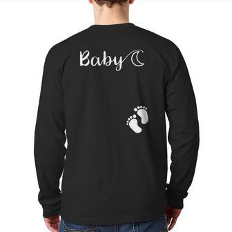 Babymoon Pregnancy For Vacation Baby With Moon Back Print Long Sleeve T-shirt | Mazezy