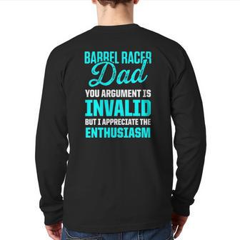 Barrel Racing Dad Horse Race Rodeo Racer Back Print Long Sleeve T-shirt | Mazezy