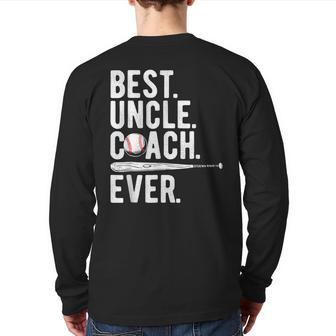 Baseball Best Uncle Coach Ever Proud Dad Daddy Father's Back Print Long Sleeve T-shirt | Mazezy AU