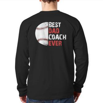 Baseball Coach Baseball Daddy Coach Dad Father Back Print Long Sleeve T-shirt | Mazezy