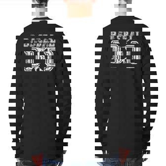 Baseball Dad Fathers Day For Daddy Papa Father Back Print Long Sleeve T-shirt | Mazezy