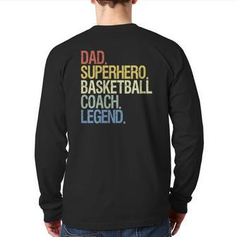 Basketball Coach Dad Sport Back Print Long Sleeve T-shirt | Mazezy