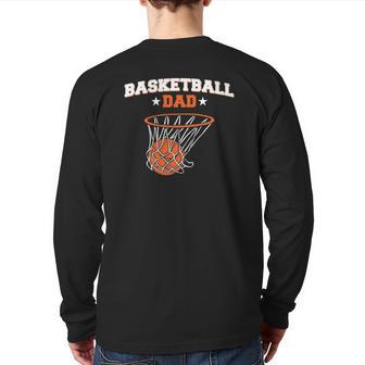 Basketballer Sport Player Father's Day Basketball Dad Back Print Long Sleeve T-shirt | Mazezy