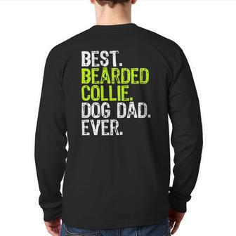 Bearded Collie Dog Dad Father's Day Dog Lovers Back Print Long Sleeve T-shirt | Mazezy