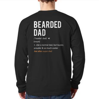 Bearded Dad Father's Day From Daughter & Son Back Print Long Sleeve T-shirt | Mazezy
