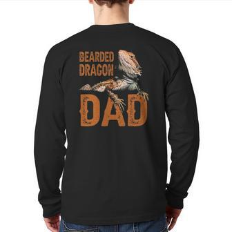 Bearded Dragon Dad Bearded Dragon Papa Father Back Print Long Sleeve T-shirt | Mazezy