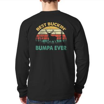 Best Buckin' Bumpa Ever Deer Hunting Bucking Back Print Long Sleeve T-shirt | Mazezy