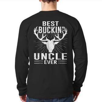 Best Buckin' Uncle Ever Deer Hunting Lover Dad Back Print Long Sleeve T-shirt | Mazezy DE
