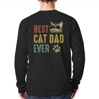 Best Cat Dad Ever Cat Daddy Back Print Long Sleeve T-shirt | Mazezy