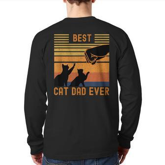 Best Cat Dad Ever Fist Bump For Fur Daddies Back Print Long Sleeve T-shirt | Mazezy