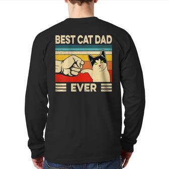 Best Cat Dad Ever Cat Daddy Father Day Back Print Long Sleeve T-shirt | Mazezy