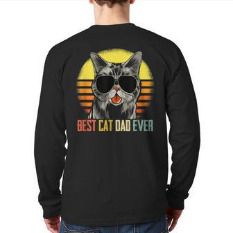 Best Cat Dad Ever Cat Lover Cat Back Print Long Sleeve T-shirt | Mazezy