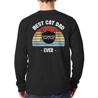Best Cat Dad Ever Worlds Best Cat Daddy Back Print Long Sleeve T-shirt | Mazezy AU