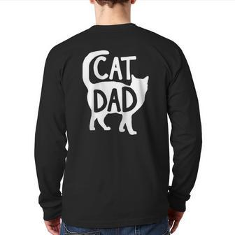 Best Cat Dad Father's Day Men Kitty Daddy Papa Raglan Baseball Tee Back Print Long Sleeve T-shirt | Mazezy
