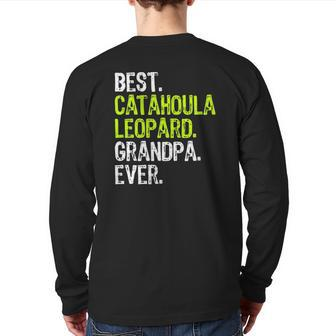 Best Catahoula Leopard Grandpa Ever Dog Lover Back Print Long Sleeve T-shirt | Mazezy