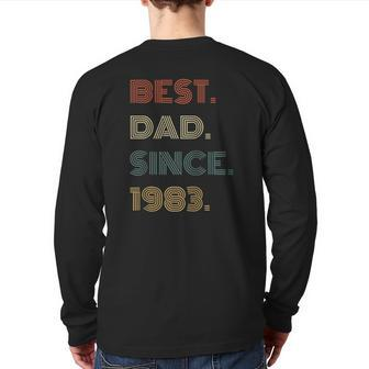 Best Dad Since 1983 Clothes For Him Men Retro Vintage Raglan Baseball Tee Back Print Long Sleeve T-shirt | Mazezy