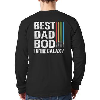 Best Dad Bod In Galaxy Fathers Day Back Print Long Sleeve T-shirt | Mazezy