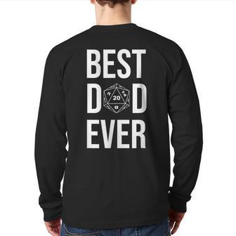 Best Dad Ever D20 Dice Rpg Role Playing Board Game Back Print Long Sleeve T-shirt | Mazezy DE