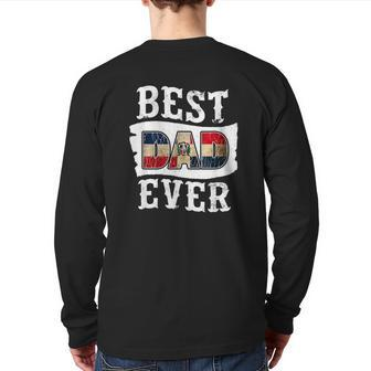Best Dad Ever Father's Day Dominican Republic Flag Back Print Long Sleeve T-shirt | Mazezy DE