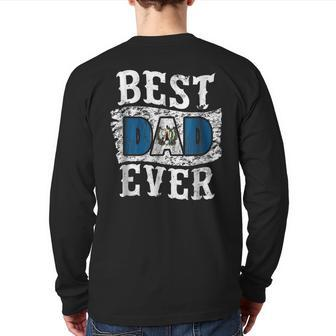 Best Dad Ever Father's Day Guatemala Flag Back Print Long Sleeve T-shirt | Mazezy DE