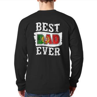 Best Dad Ever Father's Day Portuguese Flag Portugal Back Print Long Sleeve T-shirt | Mazezy