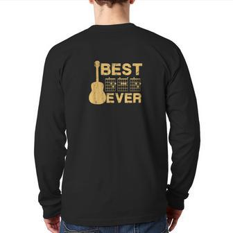 Best Dad Ever Guitar Chord Musician Guitarist Father's Day Back Print Long Sleeve T-shirt | Mazezy