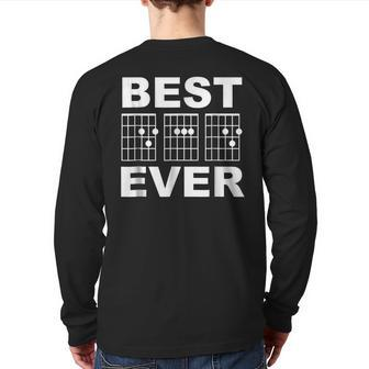 Best Dad Ever Guitar Chords For Musician Father Back Print Long Sleeve T-shirt | Mazezy