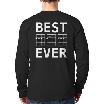 Best Dad Ever White Ukuleleuke Chords For Fathers Essential Back Print Long Sleeve T-shirt | Mazezy
