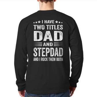 Best Dad And Stepdad Cute Fathers Day From Wife V2 Back Print Long Sleeve T-shirt | Mazezy