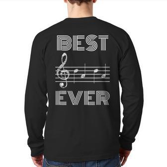 Best Dada Ever Fathers Day For Dad Musicians Back Print Long Sleeve T-shirt | Mazezy