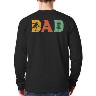 Best Disc Golf Dad Retro Fathers Day For Men Dad Sports Back Print Long Sleeve T-shirt | Mazezy