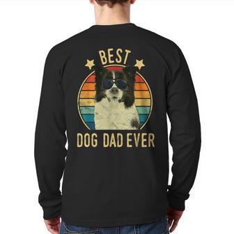 Best Dog Dad Ever Border Collie Father's Day Back Print Long Sleeve T-shirt | Mazezy