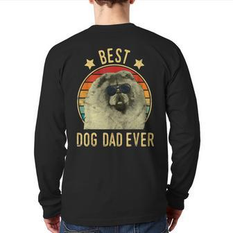 Best Dog Dad Ever Chow Chow Father's Day Back Print Long Sleeve T-shirt | Mazezy